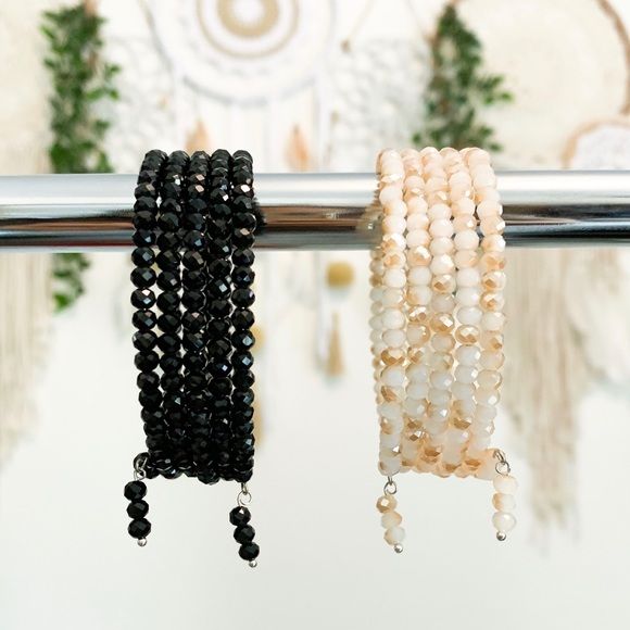 4mm BLACK Beaded Bracelet - Picture 3 of 3